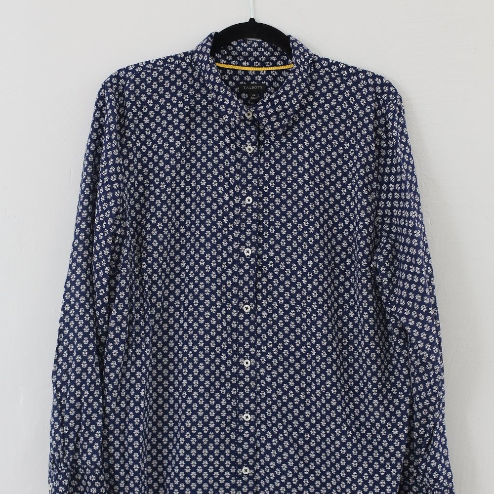 Talbots Floral Print Button Up XL